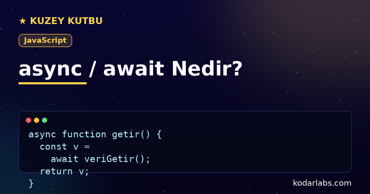 JavaScript async await infografiği: asenkron fonksiyon ve await ile bekleme